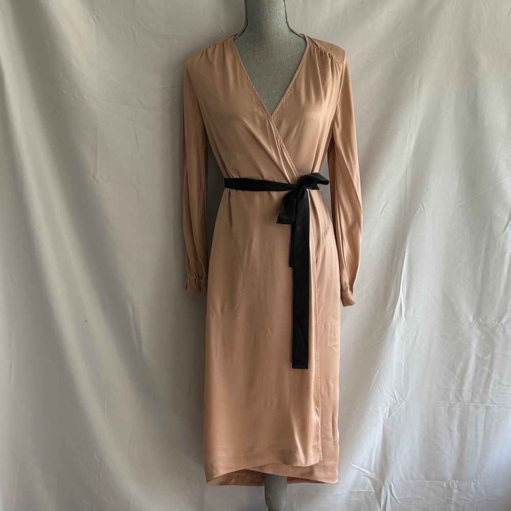 Soma Sensual Washable Silk Robe in Powder Pink Blush, XS